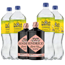 Buy & Send Case of 6 with Hendricks Flora Adora Gin 70cl and Lemonade Mixer