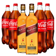 Buy & Send Case of 6 with Johnnie Walker Red Label and Coca-Cola Mixer