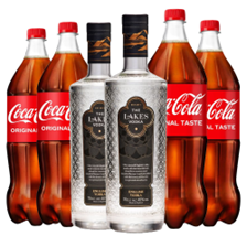 Buy & Send Case of 6 with Lakes Vodka 70cl and Coca-Cola Mixer