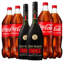 Buy & Send Case of 6 with Remy Martin VSOP Cognac 70cl and Coca-Cola Mixer