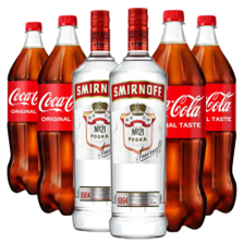 Buy & Send Case of 6 with Smirnoff Red Vodka and Coca-Cola Mixer
