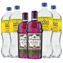 Buy & Send Case of 6 with Tanqueray Blackcurrant Royale Gin 70cl and Lemonade Mixer