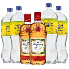 Buy & Send Case of 6 with Tanqueray Flor De Sevilla Gin 70cl and Lemonade Mixer