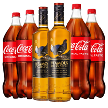 Buy & Send Case of 6 with The Famous Grouse Smoky Black Blended Scotch Whisky 70cl and Coca-Cola Mixer