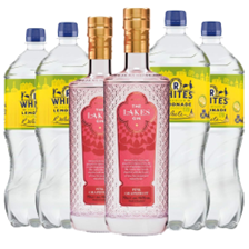 Buy & Send Case of 6 with The Lakes Pink Grapefruit Gin 70cl and Lemonade Mixer