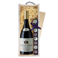 Buy & Send Castelbeaux Pinot Noir 75cl Red Wine & Truffles, Wooden Box