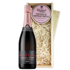 Buy & Send Chapel Down Rose English Sparkling Wine 75cl And Pink Marc de Charbonnel Chocolates Box