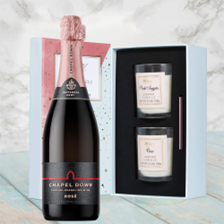 Buy & Send Chapel Down Rose English Sparkling Wine 75cl With Love Body & Earth 2 Scented Candle Gift Box