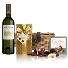 Buy & Send Chateau De Respide Bordeaux Blanc 75cl White Wine And Chocolates Hamper