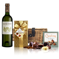 Buy & Send Chateau De Respide Bordeaux Blanc 75cl White Wine And Chocolates Hamper