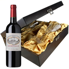 Buy & Send Chateau Grand Peyrou Grand Cru St Emilion 75cl Red Wine And Glasses In Luxury Presentation Box