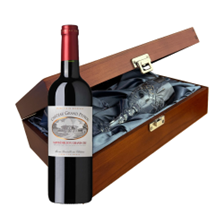 Buy & Send Chateau Grand Peyrou Grand Cru St Emilion 75cl Red Wine In Luxury Box With Royal Scot Wine Glass