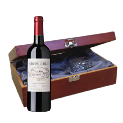Buy & Send Chateau Guibeau Bordeaux Wine 75cl In Luxury Box With Royal Scot Wine Glass