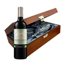 Buy & Send Chateau Guibeau Bordeaux Wine 75cl Red Wine In Luxury Box With Royal Scot Wine Glass
