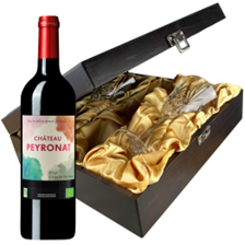 Buy & Send Chateau Peyronat Blaye Cotes de Bordeaux 75cl Red Wine And Glasses In Luxury Presentation Box