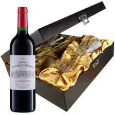 Buy & Send Chateau Tour Haut Vignoble Bordeaux 75cl Red Wine In Luxury Box With Royal Scot Wine Glass