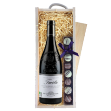 Buy & Send Chateauneuf-du-Pape Facelie Collection Bio M.Chapoutier 75cl Red Wine & Truffles, Wooden Box