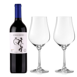 Buy & Send Chilinero Merlot And Crystal Classic Collection Wine Glasses