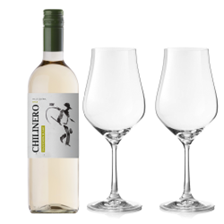 Buy & Send Chilinero Sauvignon Blanc 75cl White Wine And Crystal Classic Collection Wine Glasses
