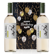 Buy & Send Chilinero Sauvignon Blanc 75cl White Wine Happy Birthday Wine Duo Gift Box (2x75cl)