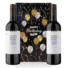 Buy & Send Clos Montblanc  Castell Tempranillo 75cl Red Wine Happy Birthday Wine Duo Gift Box (2x75cl)