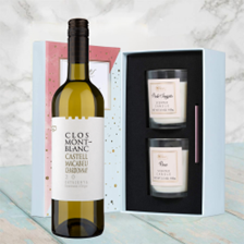 Buy & Send Clos Montblanc Castel Macabeu Chardonnay 75cl White Wine With Love Body & Earth 2 Scented Candle Gift Box