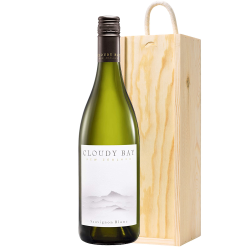Buy & Send Cloudy Bay Sauvigion Blanc in Wooden Sliding lid Gift Box