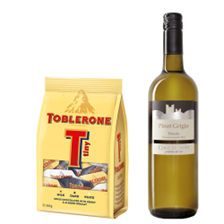 Buy & Send Colli Vicentini Pinot Grigio 75cl White Wine With Toblerone Tinys 248g