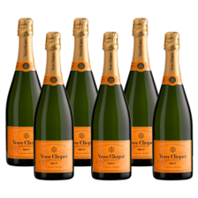 Buy & Send Crate of 6 Veuve Clicquot Yellow Label Brut Champagne 75cl (6x75cl)