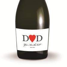 Buy & Send Personalised Prosecco - Heart Dad Label