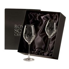 Buy & Send 2 Royal Scot Crystal Large Wine Glasses - Diamante - PRESENTATION BOXED