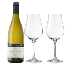 Buy & Send Domaine Fillon Petit Chablis 75cl White Wine And Crystal Classic Collection Wine Glasses