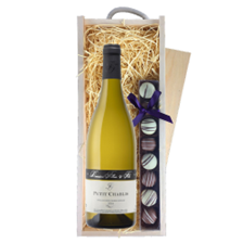 Buy & Send Domaine Fillon Petit Chablis 75cl White Wine & Truffles, Wooden Box