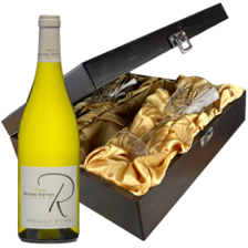 Buy & Send Domaine Roger Neveu Pouilly-Fume - White Wine 75cl And Glasses In Luxury Presentation Box