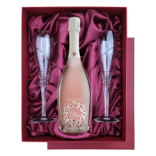 Buy & Send Drusian Spumante Rose Mari in Red Luxury Presentation Set With Flutes