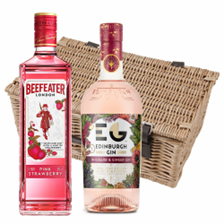 Buy & Send Edinburgh Rhubarb & Ginger Gin & Beefeater Pink Strawberry Gin Twin Hamper (2x70cl)