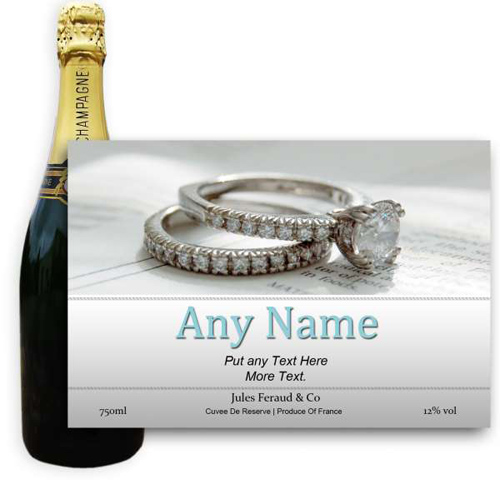Buy & Send Jules Feraud Brut With Personalised Champagne Label Engagement Ring