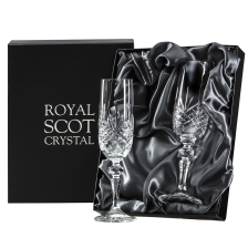 Buy & Send Glencoe 2 Crystal Champagne Glasses 215 mm (Presentation Boxed) Royal Scot Crystal