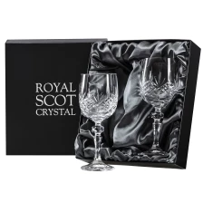 Buy & Send Glencoe 2 Crystal Large Wine Glasses 180 mm (Presentation Boxed) Royal Scot Crystal