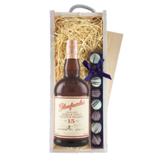 Buy & Send Glenfarclas 15 Year Old 70cl & Truffles, Wooden Box