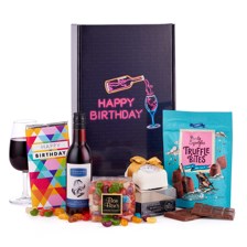 Buy & Send Happy Birthday Gift Box with Red Wine
