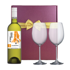 Buy & Send Head over Heels Chardonnay 75cl White Wine And Bohemia Glasses In A Gift Box
