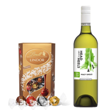Buy & Send Head over Heels Pinot Grigio 75cl White Wine With Lindt Lindor Assorted Truffles 200g