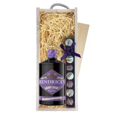Buy & Send Hendricks Grand Cabaret Gin 70cl & Truffles, Wooden Box