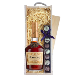 Buy & Send Hennessy VS 3star Cognac & Truffles, Wooden Box