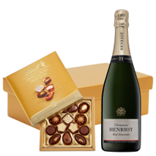 Buy & Send Henriot Brut Souverain Champagne 75cl And Lindt Swiss Chocolates Hamper
