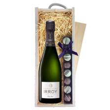 Buy & Send Irroy Extra Brut Champagne 75cl & Truffles, Wooden Box