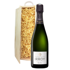 Buy & Send Irroy Extra Brut Champagne 75cl In Wooden Sliding Lid Gift Box
