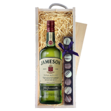 Buy & Send Jameson Irish Whiskey 70cl & Truffles, Wooden Box
