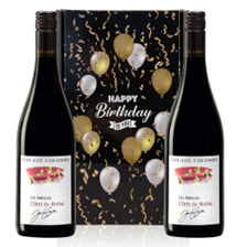 Buy & Send Jean-Luc Colombo Cotes Du Rhone Les Abeilles Rouge 75cl Red Wine Happy Birthday Wine Duo Gift Box (2x75cl)